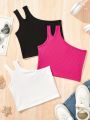 Children's Clothing, Girls' Fashionable Sports Vests, Kidsren's Casual Trendy Sports Summer Clothes, Suitable for Girls Aged 1-8, Versatile Tops for Home and Outdoor Use. 
