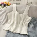 ITOOLIN Women Embroidery Floral Cute Camis Knitted Crop Tops For Women Slim Tanks Tops Fashion Camisole Summer 2023. 
