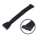 New Small Mini USB 3.0 19/20 Pin Internal Extension Header Adapter Cable Black Flat Wire Cable for Motherboard 5.9inch/15cm. 