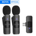 BOYA BY-MW3 Dual Wireless Microphone Type-C Lavalier Mic for Android Phone | Plug & Play Noise Reduction Recording Mic for Live Streaming, Vlog, Interview, Podcast, YouTube, Facebook Live. 