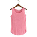 Solid Color Casual Running Tee For Women U-Neck Beach Vest Summer Loose Bamboo Cotton Blend Tops Sports T-Shirt Tank Tops. 