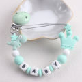 Baby Handmade Silicone Wooden Dummy Pacifier Clip Safe Teething Chain Teether Pacifier Holder Chain. 
