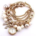 Elegant Pearl Bracelet Watch for Ladies. 