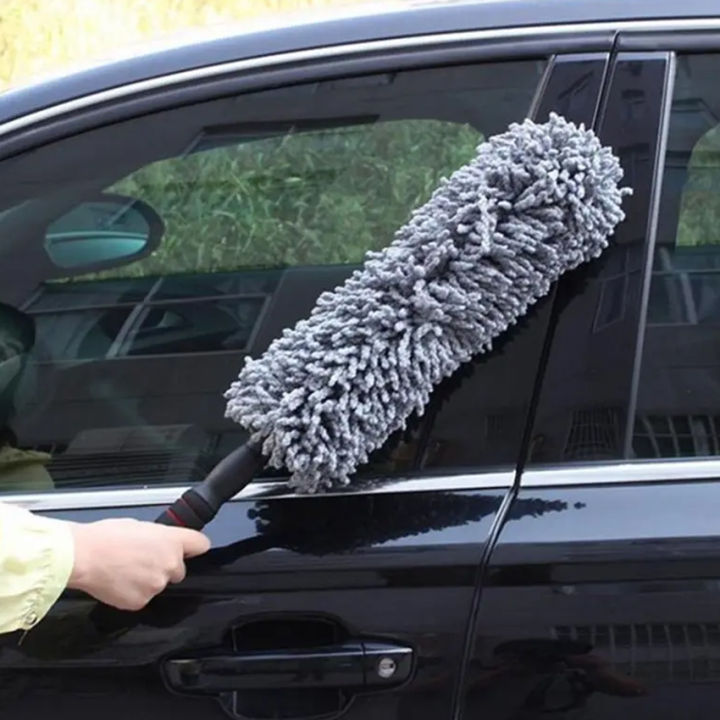 Dust broom nano microfiber chicken feather mop dust mop telescopic duster lightweight folding easy storage