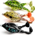 Topwater Frog Lure Bass Trout Fishing Lures Kit Set Realistic Prop Frog Soft Swimbait Floating Bait with Weedless Hooks.