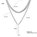 Men 3D Spiral Rectangle Cool Vertical Pendant Necklace with Neck Chain  for Men Women. 