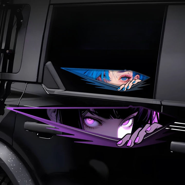 1PC Anime Girl Eyes JDM Motorcycle Sticker Waterproof for Motorbike Front Fairing Fuel Tank Scooter Rear Cowl Laptop Vinyl Decal