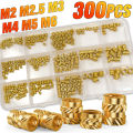 300PCS M2 M2.5 M3 M4 M5 M6 Brass Heat Set Inserts for 3D Printing, Knurled Threaded Nuts, Plastic Embedding Fasteners. 