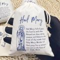 10-Pack Virgin Mary Drawstring Prayer Pouches, Cotton Rosary Bags Religious Keepsake Storage Sacks.