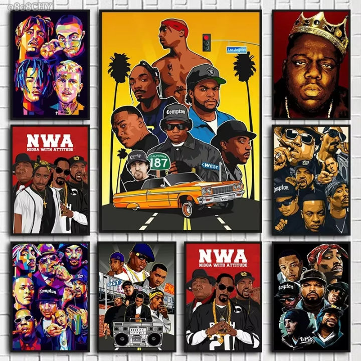 Wall Rappers Canvas Paintings Wall Art Legends of Hip Hop Singers Posters Gift ...