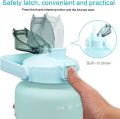 2000ml ကျန်းမာရေး/အားကစားသုံးရေဘူး 2 Liter Water Bottle with Straw and Motivational Time Markings, BPA-free, Leak-Proof large Water Bottle for Gym, Fitness, Outdoor. 
