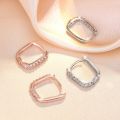 Original designer 925 Sterling Silver Elegant Crystal Jewelry Fashion Zircon Circle Hoop Earrings for Woman Wedding Party .