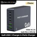 GaN 6-Ports 990W USB C Charger Desktop Charger Type C PD 100W PPS Fast Charging Station for Laptop Tablet MacBook Samsung iPhone.