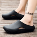 Men Slippers WaterProof Anti Skid Chef Shoe Breathable Slip on Casual Home Slippers Lightweight Beach Sandals Male Garden Clogs. 