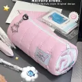 INS Large Capacity Pink Pen Bag Creative Soft Touch Pencil Case Stationery Storage Organizer Creative Students .