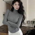 Winter Women Classic Basic Turtleneck Tops Lady Comfortable Thermal Long Sleeve Clothes Female Retro Versatile Elastic Pullover.