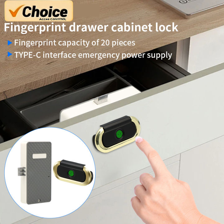 Biometric Drawer Lock Fingerprint Unlock Smart Door Lock for Drawer ...