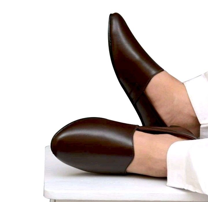 Brown Leather Nagra Loafers For Men