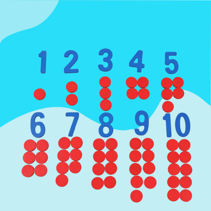 Kids Wooden Montessori Cognitive Cards Number Counting Math Game ...