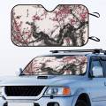 Chinese Plum Flower Sunshade Windscreen 3D Film Plaid Novelty Car Front Window Visor 70x130cm Sun Visor Solar Protect.