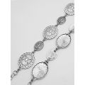 Metal Waist Chain Belt for Women Western Cowgirl Adjustable Concho Silver.