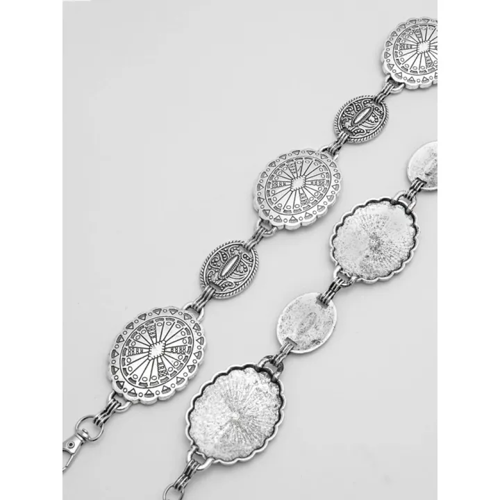 Metal%20Waist%20Chain%20Belt%20for%20Women%20Western%20Cowgirl%20Adjustable%20Concho%20Silver%20-%20Image%203