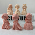 DIY Girl Doll Silicone mold 3D Princess Statue Resin Crafts Plaster mold Cute doll candle soap chocolate ice cube baking tools.