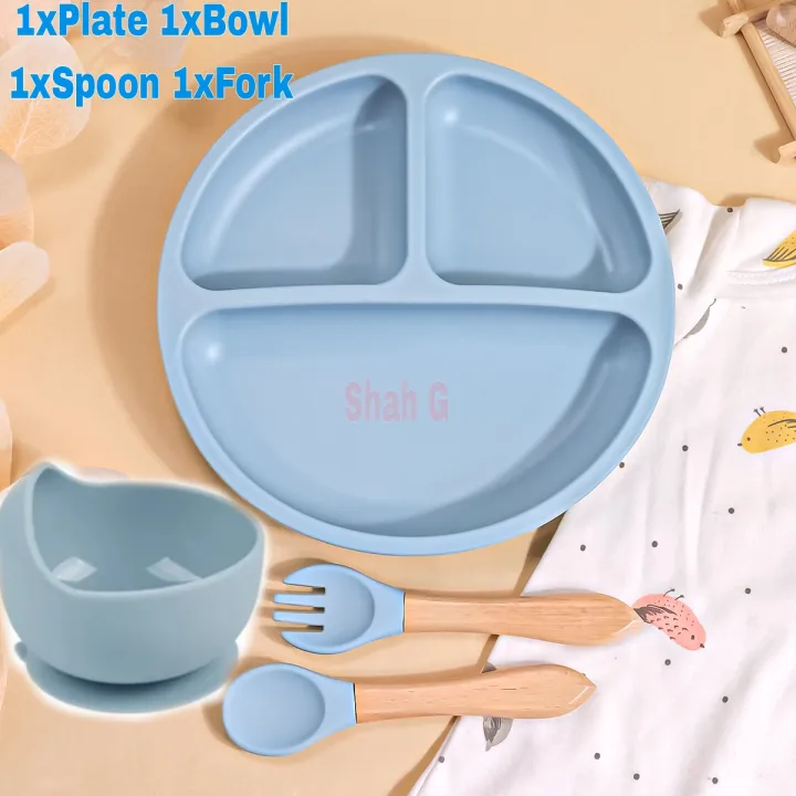 2/3/4%20PCS%20Baby%20Silicone%20Plate%20Bowl%20Spoon%20Fork%20Set%20Solid%20Cute%20Color%20Grid%20Children%20Dishes%20Toddle%20Training%20Tableware%20Kids%20Feeding%20Stuff%20-%20Image%204