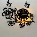 Flower Shaped MDF Wooden Wall Clock with Quartz Movement and 24 Inch Diameter. 