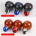 Universal 5 Speed Car Manual Gear Shift Knob Carbon Pattern Aluminum Wooden Gear Head Automatic Gear Level Knob Shift Lever. 