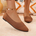 Women Lightweight Solid Knitted Shoes Women Pointed Toe Flats Breathable Mesh Casual Ballet Sneakers Slip on Ladies Loafers. 
