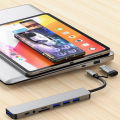 8 in 2 USB +Type C HUB Docking Station with 3.5mm Audio Jack Adapter for Micro SD Card Reader Laptop Tablet Phone Disk Converter.