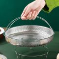 Stainless Steel Food Steamer Basket Pressure Cooker Steamer Basket with Handle Steaming Grid Drain Drainer Cooking Utensils. 