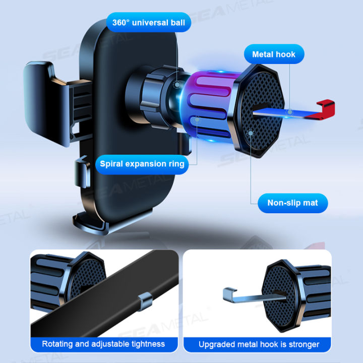 SEAMETAL%20Gravity%20Car%20Phone%20Holder%20Air%20Vent%20Upgrade%20Hook%20Clip%20Not%20Shake%20Adjustable%20360%20Rotation%20Vent%20Clip%20Car%20Phone%20Holder%20Mount%20-%20Image%206
