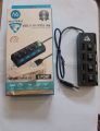 4 Port USB Hub, usb 2.0 hi-speed Hub, Black Color, Data Transfer Speed up to 5GBPs, Fast Transmission,. 