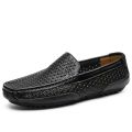 2024 Summer Men Casual Shoes Luxury Brand Genuine Leather Mens Loafers Moccasins Hollow Out Breathable Slip on Driving Shoes. 
