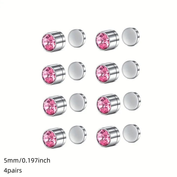 4/9%20Pairs/Set%20Stainless%20Steel%20Ear%20Clips%20And%20Fake%20Nose%20Studs,%20No%20Need%20for%20Piercing,%20Directly%20Wear%20Fashionable%20Clip-On%20Earrings%20-%20Image%207