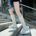 Winter Women Zipper New Long Boot Fashion Lace Up Non Slip Shoes Casual Thick Soled Trend Boots Comfortable Ladies Shoe Botas. 