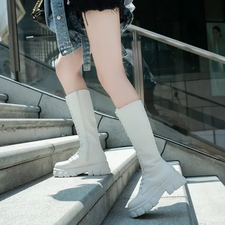 Winter%20Women%20Zipper%20New%20Long%20Boot%20Fashion%20Lace%20Up%20Non%20Slip%20Shoes%20Casual%20Thick%20Soled%20Trend%20Boots%20Comfortable%20Ladies%20Shoe%20Botas%20-%20Image%203