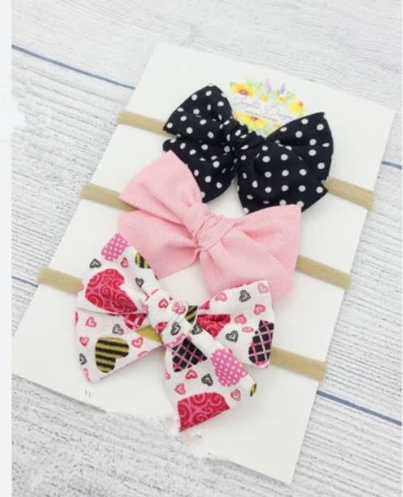 pack%20of%203/5/6%20newborn%20baby%20girls%20hairbands%20bow%20knitted%20soft%20hairbands%20baby%20hair%20accessories%20-%20Image%207