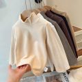 Kids Warm Velvet Inner Thermal Set For Boys Girls Half High Collar Long Sleeve Winter Wear. 