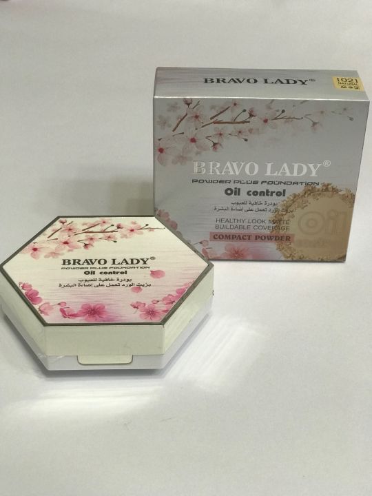 Bravo Lady Matte 2 in 1 Compact Powder | Matte plus Shine | Best Quality Facepowder