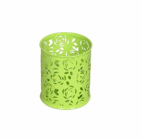 1 PC High Quality Metal Made Office Organizer Round Cosmetic Pencil Pen Holders Stationery Container Office