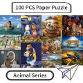 28.5*21.5cm Paper Jigsaw Puzzle 100 Pieces Animals Adult Stress Relief Children Educational Entertainment Toys Christmas .