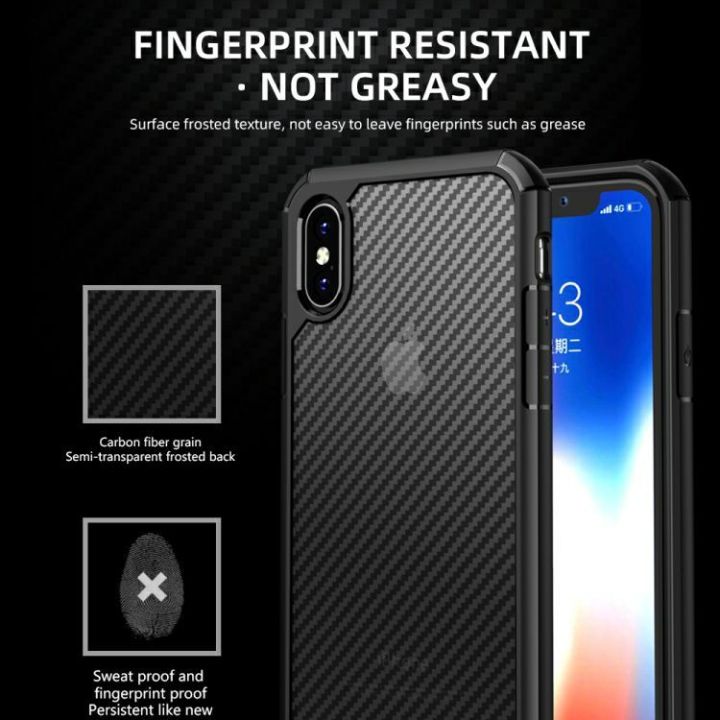Iphone%20X%20%20Rugged%20Defender%20Carbon%20Fiber%20Texture%20Shockproof%20TPU%20+%20PC%20Case%20-%20Image%203