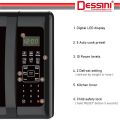 DESSINI ITALY 20L Counter Top Digital Microwave Oven 10Power Level Deprost Reheat Toaster Roster. 