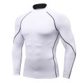 Men's High neck Long Sleeve Compression Shirts Cool Dry Sun Protection Sports Tights Undershirts Running Gym Tops.