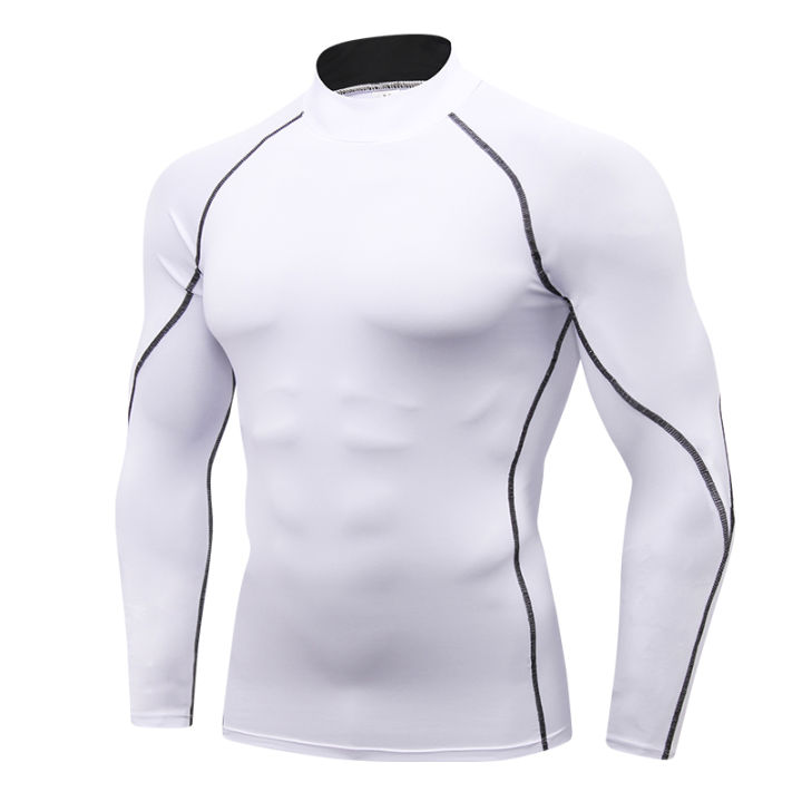 Men's%20High%20neck%20Long%20Sleeve%20Compression%20Shirts%20Cool%20Dry%20Sun%20Protection%20Sports%20Tights%20Undershirts%20Running%20Gym%20Tops%20-%20Image%202
