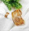 Bangle And  Ring Set Gold Color Adjustable Size. 