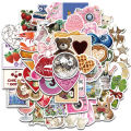 50PCS Aesthetic Pinterest Sticker Decoration Fashion Harajuku Laptop Luggage Creative Wall Bar Decor Streetwear Creative Sticker. 